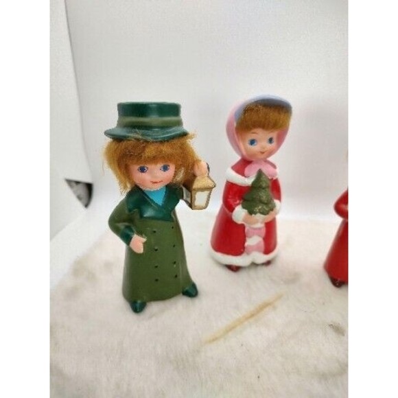 Napcoware collectable Carolers w/ Hair Figurines 7974 Japan Set Of 4 - Picture 7 of 15